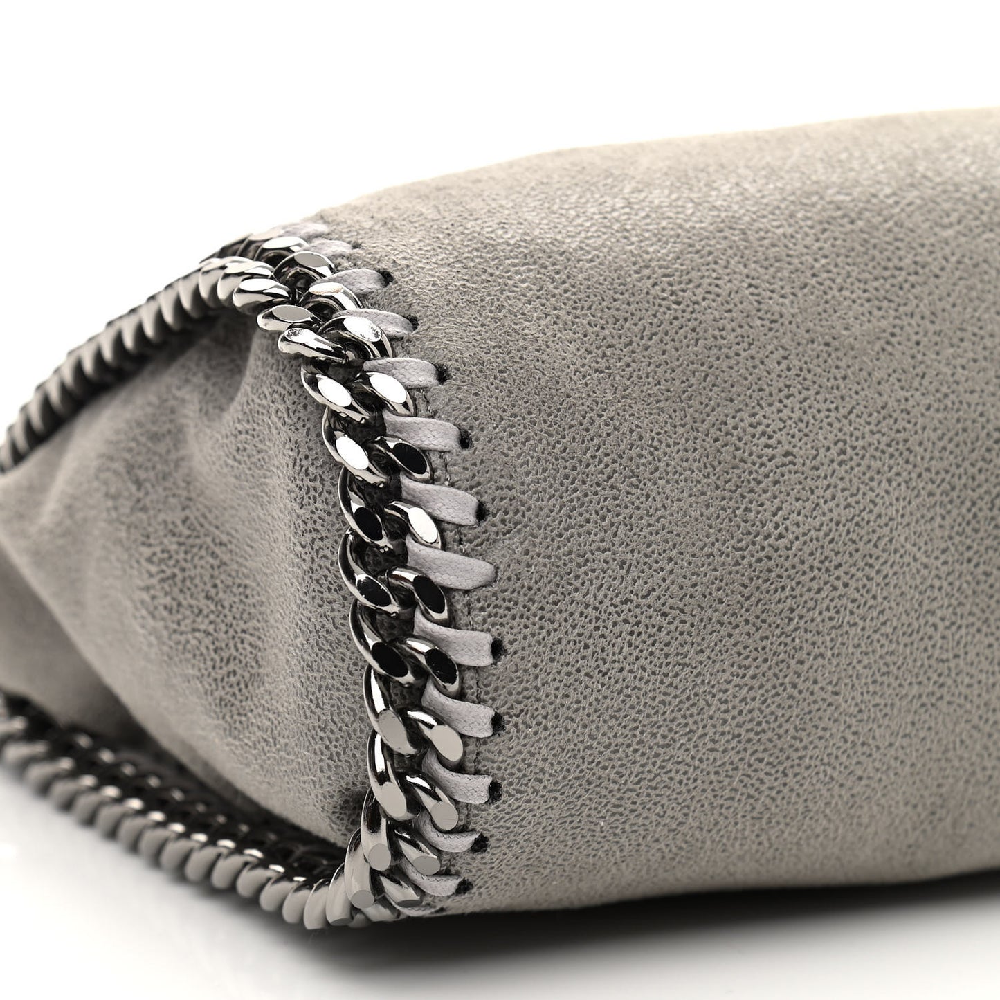 Shaggy Deer Mini Falabella Fold Over Tote Light Grey