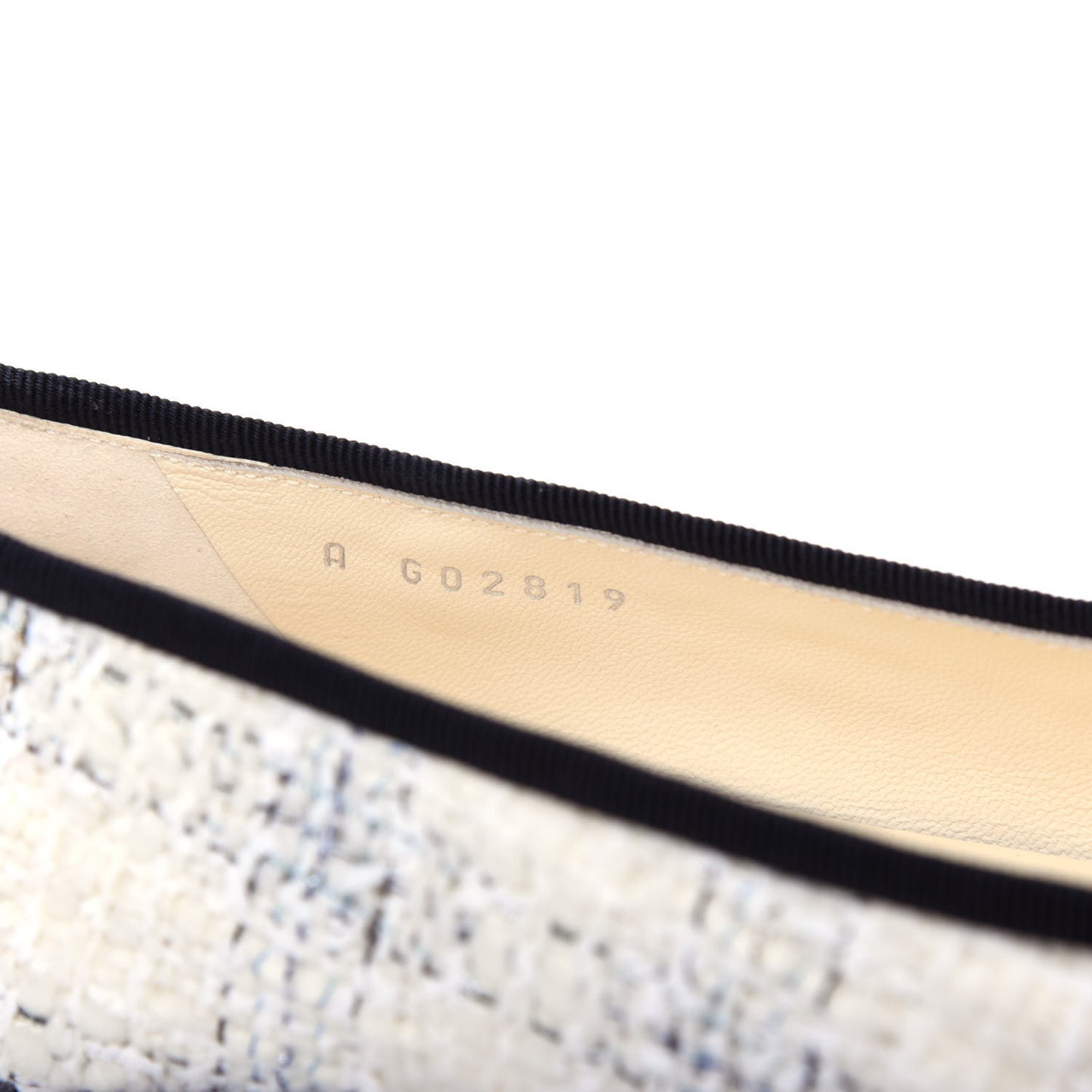 Tweed Cap Toe Ballerina Flats 40 White Black