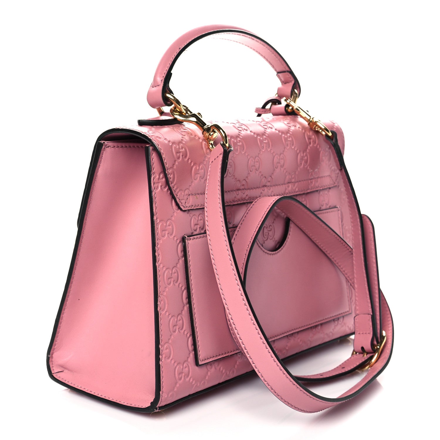 Gucci Guccissima Signature Small Padlock Top Handle Bag Rose Baby Candy 2 of 10