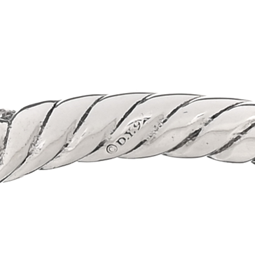 Sterling Silver Diamond Petite Pave Band Ring 53 6.25