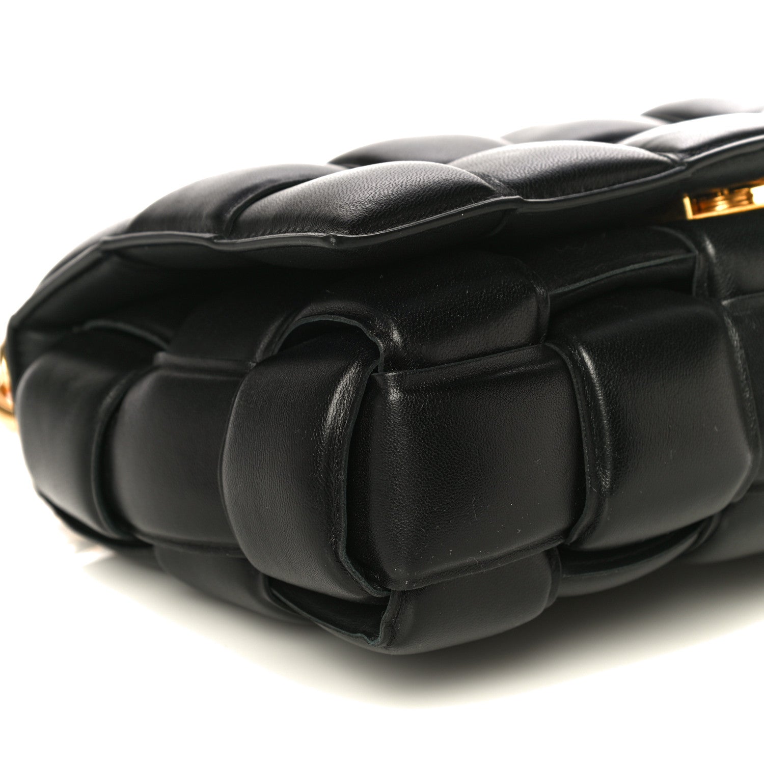 Bottega Veneta Lambskin Maxi Intreccio Padded Chain Cassette Crossbody Bag Black 9 of 16