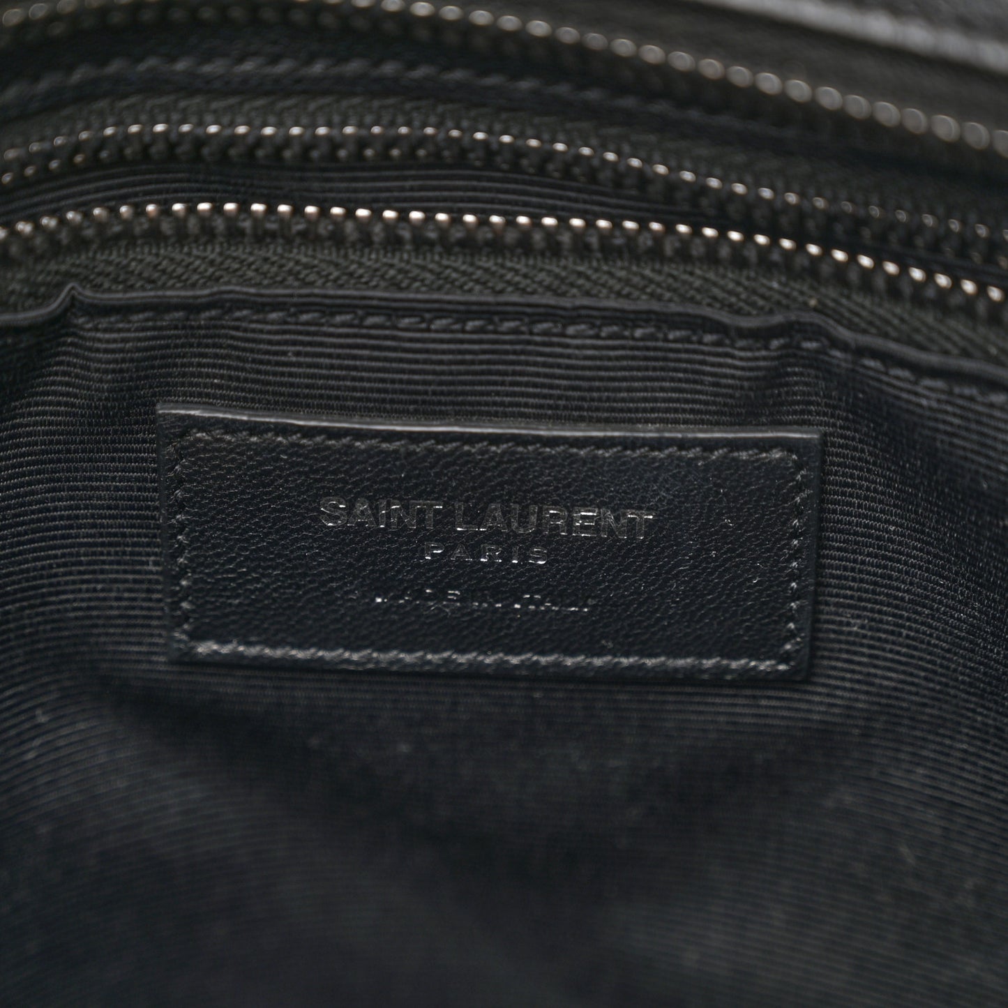 Sheepskin Matelasse Chevron Large Monogram Shopping Bag Black