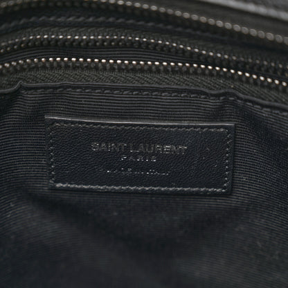 Saint Laurent Sheepskin Matelasse Chevron Large Monogram Shopping Bag Black 6 of 9