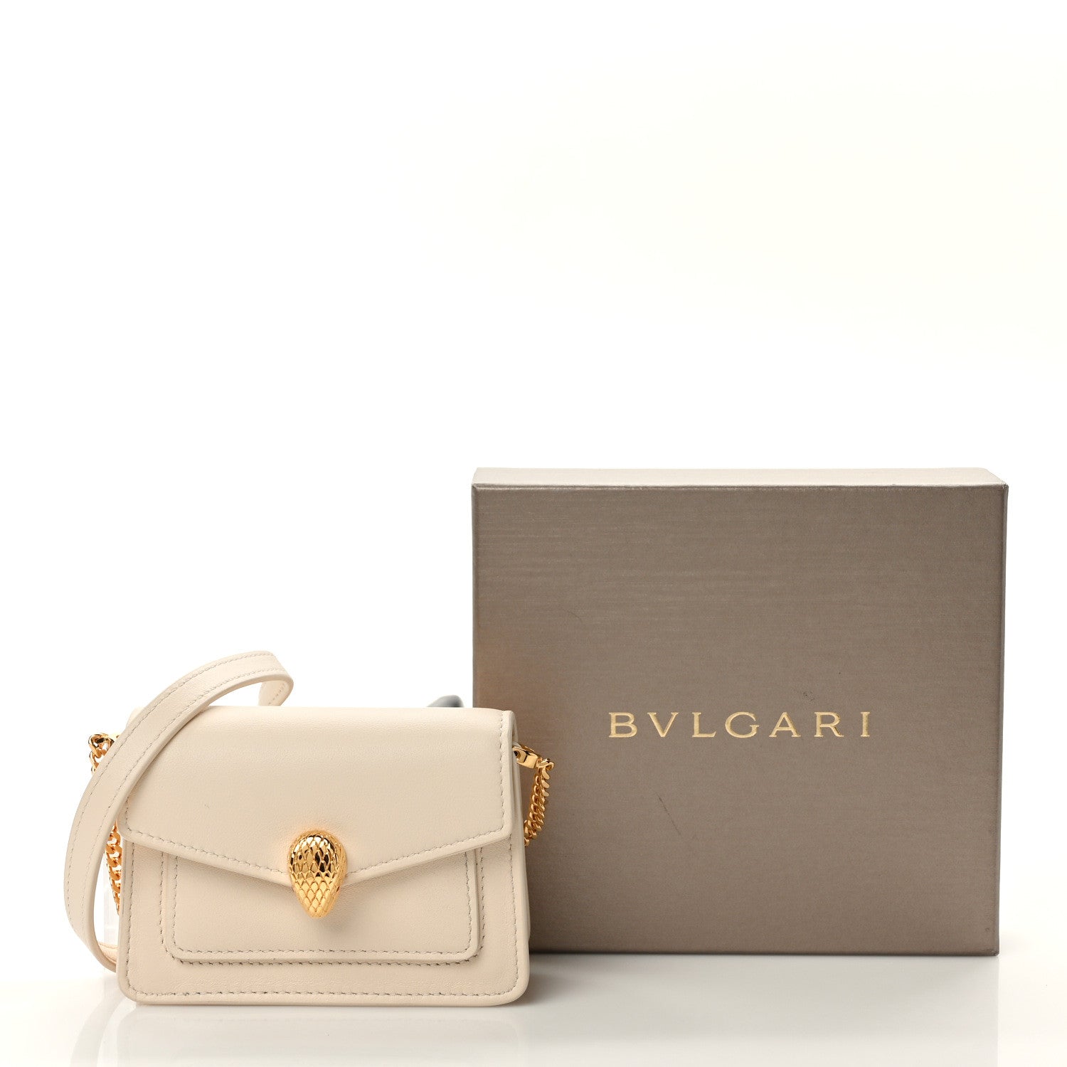 Bulgari Calfskin Serpenti Forever Micro Bag Ivory 10 of 10