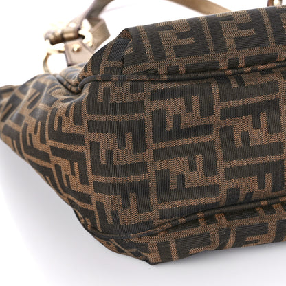 Fendi Zucca Laminated Vachetta Small Chef Shopping Tote Tobacco Bronzo 8 of 16
