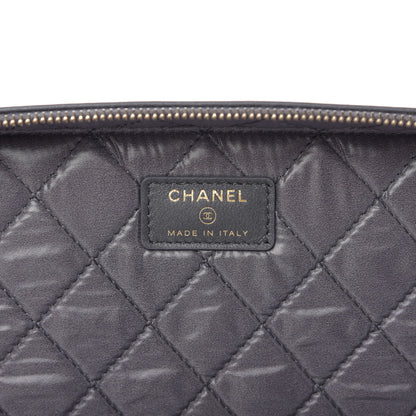 Chanel Lambskin Quilted Large Vanity Pouch Grey 7 of 10