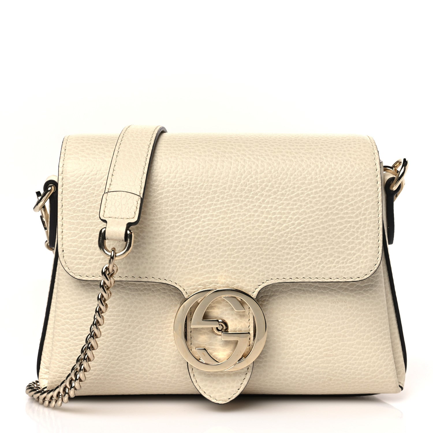 Gucci Dollar Calfskin Interlocking G Crossbody Bag Ivoire 1 of 9