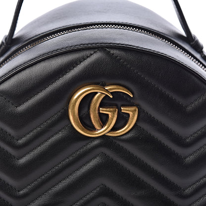 Gucci Calfskin Matelasse GG Marmont Backpack Black 10 of 10