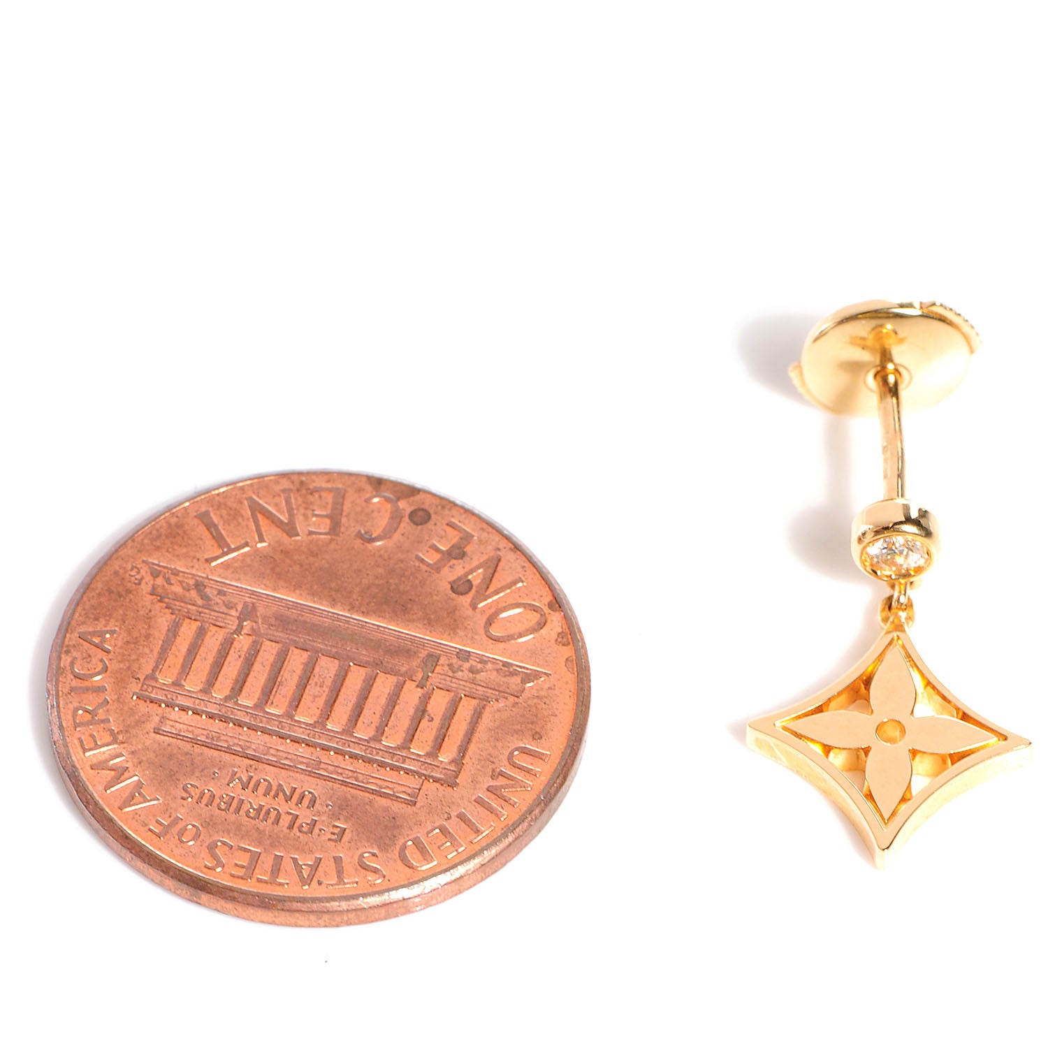 Louis Vuitton 18K Rose Gold Diamond Idylle Blossom Monogram Single Stud Earring 2 of 7