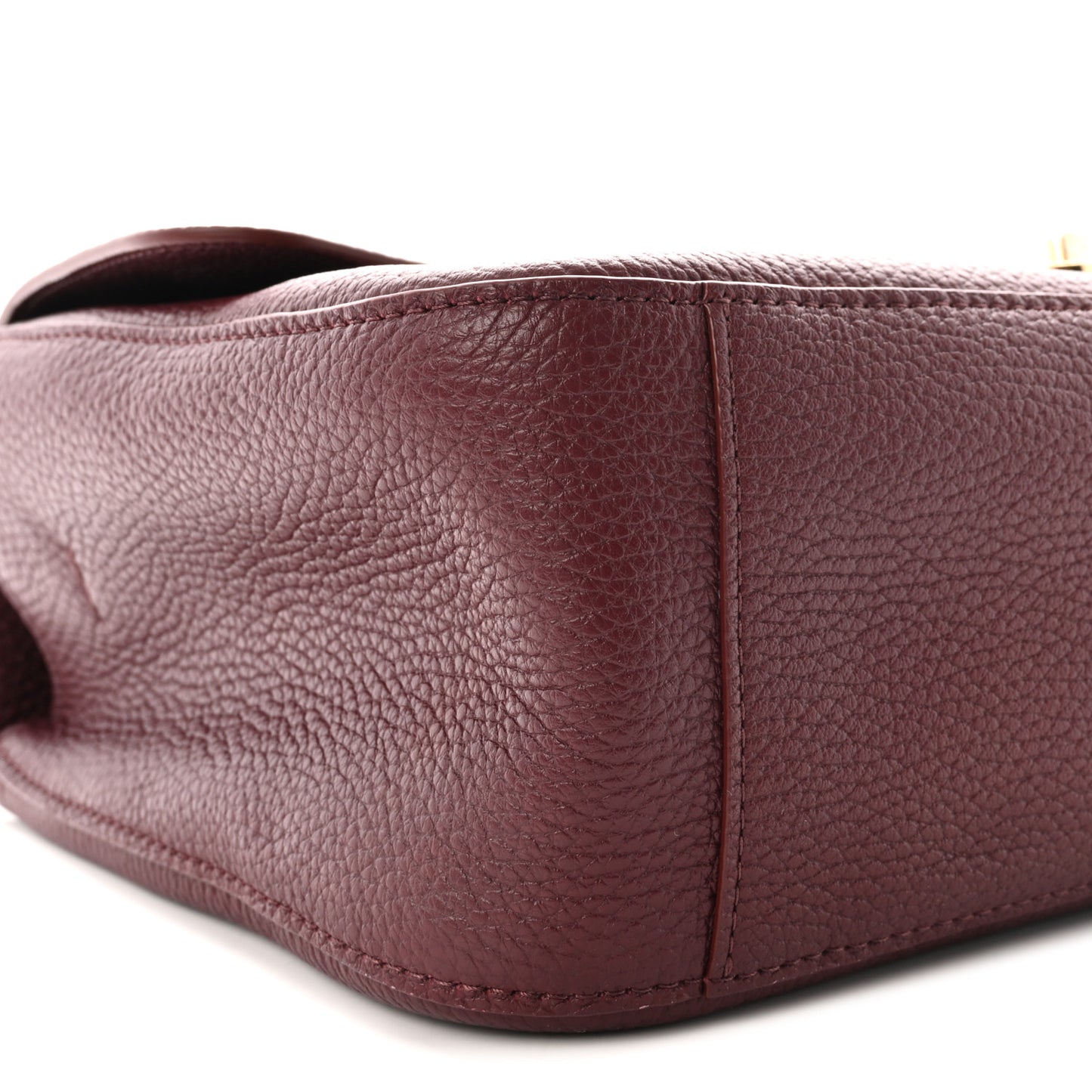 Grained Calfskin Small Souplissimo Maxi Flap Burgundy