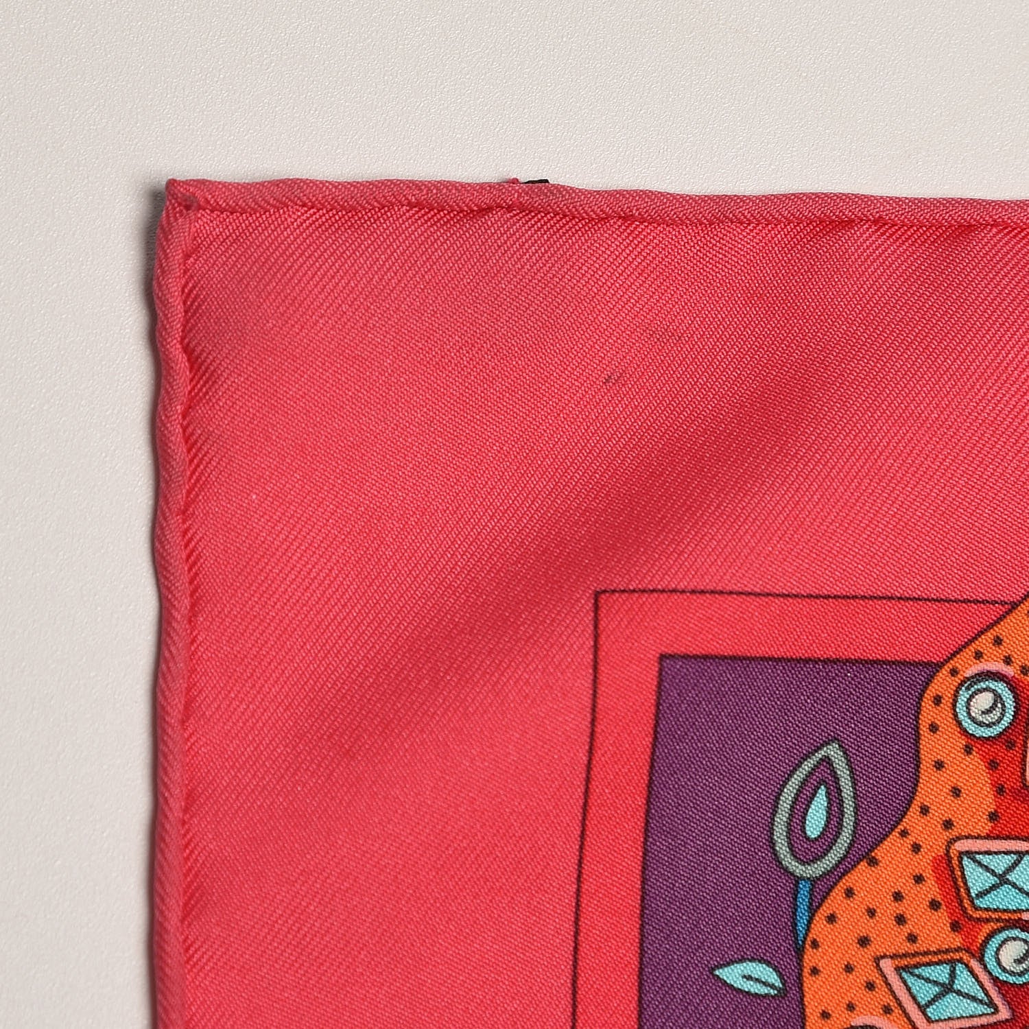 Hermes Silk Le Songe De La Licorne Scarf 90 Rose Indien Capucine Violet 5 of 7