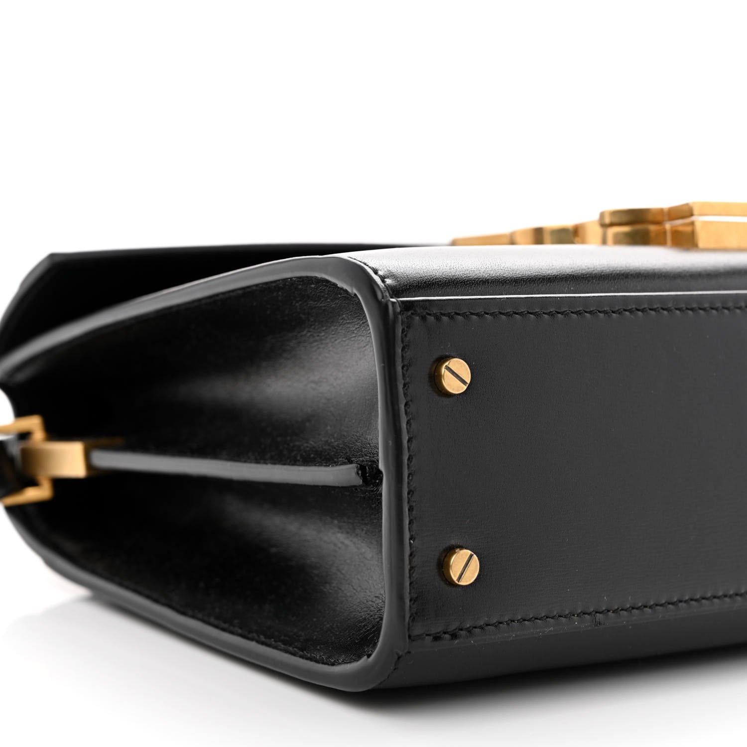 Saint Laurent Calfskin Mini Classic Monogram Cassandra Top Handle Black 9 of 12