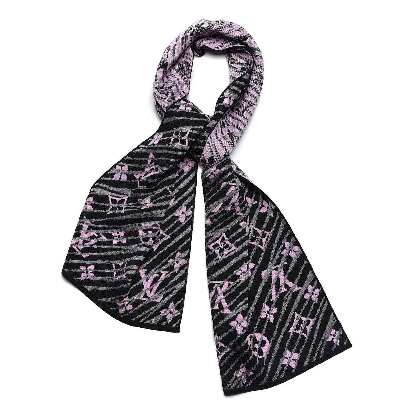 Wool Polyester Epi Storm Scarf Pink