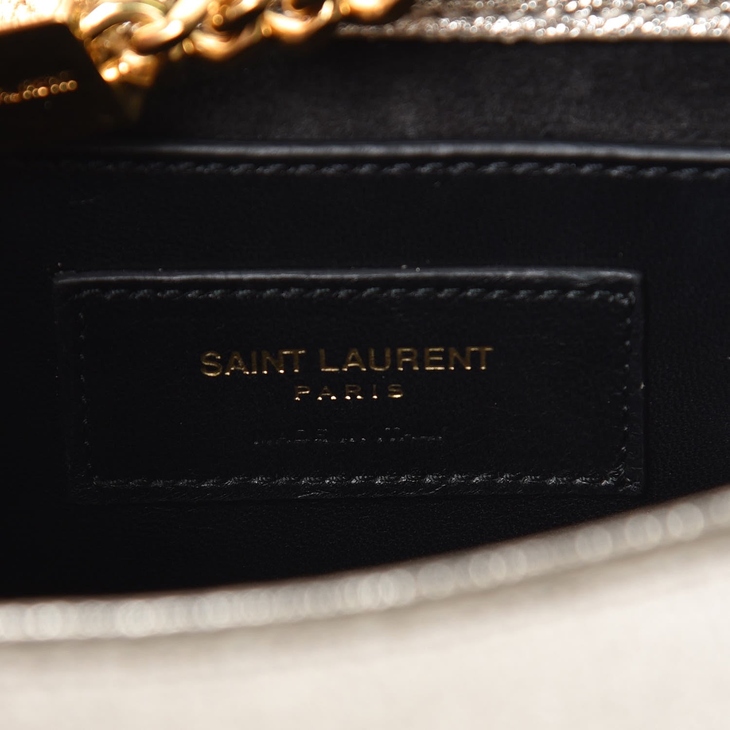Saint Laurent Metallic Calfskin Small Classic Monogram Kate Satchel Pale Gold 6 of 8