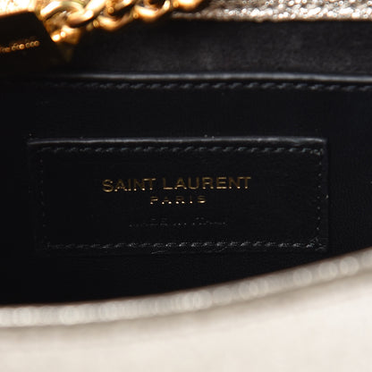 Saint Laurent Metallic Calfskin Small Classic Monogram Kate Satchel Pale Gold 6 of 8