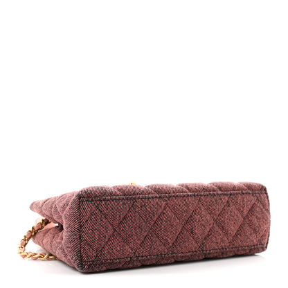 Chanel Denim Quilted Nano Kelly Shopper Orange Black 4 of 11