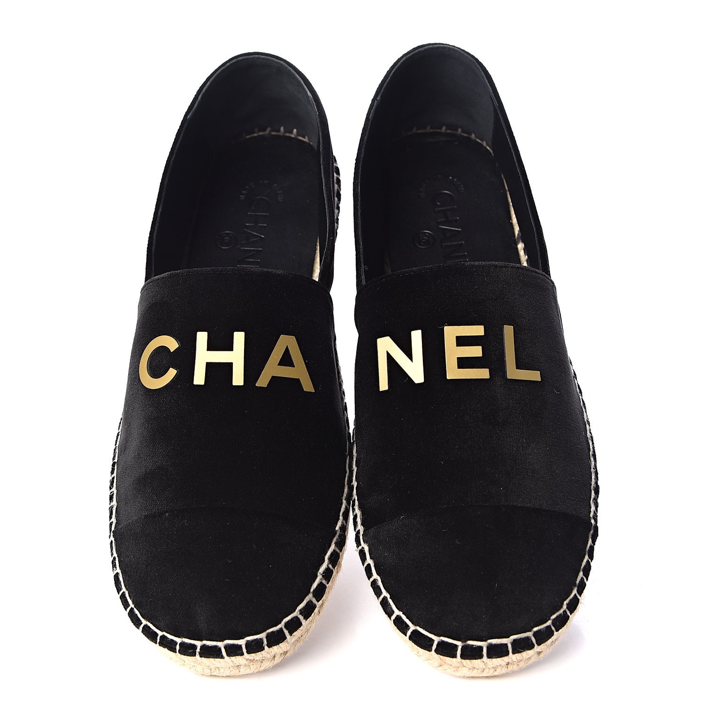 Velvet Logo Espadrilles 40 Black