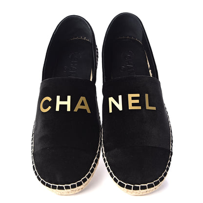 Chanel Velvet Logo Espadrilles 40 Black 6 of 9