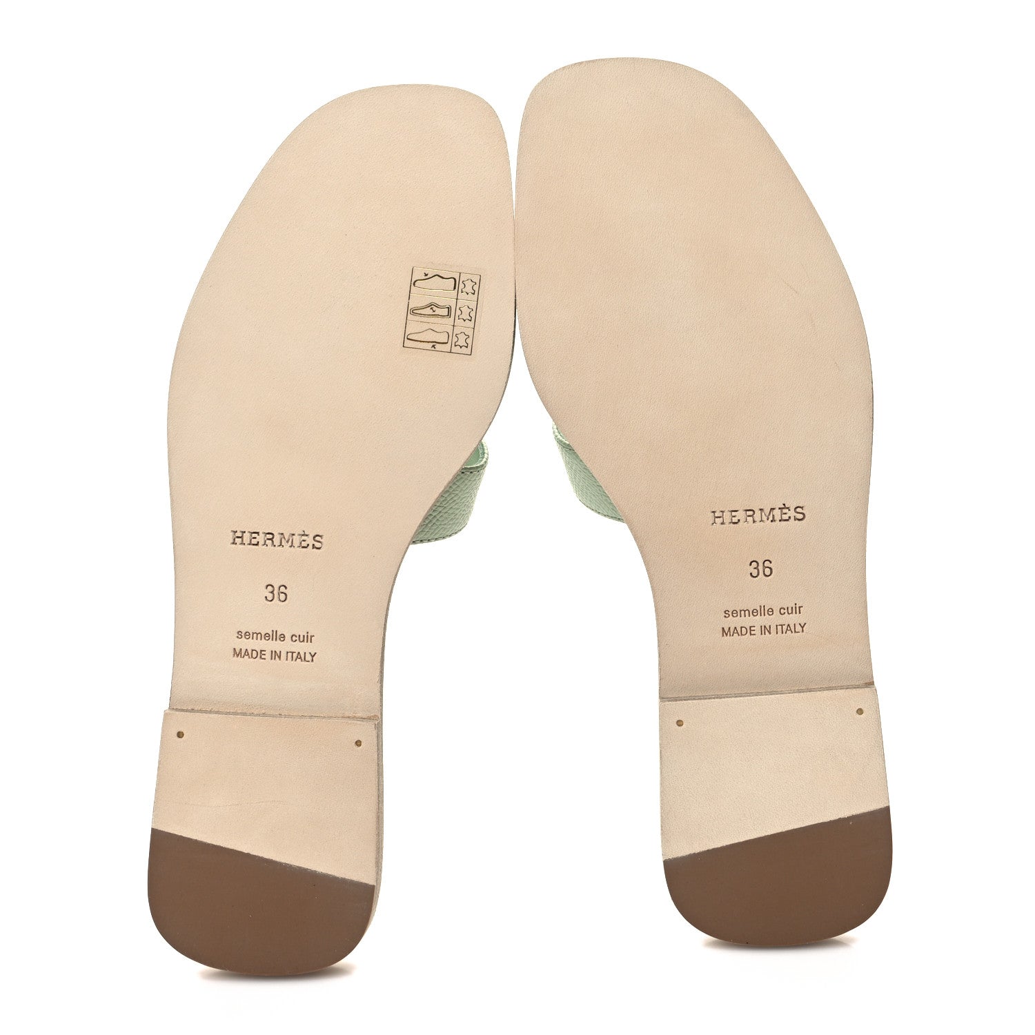 Hermes Epsom Oran Sandals 36 Vert Jade 5 of 9
