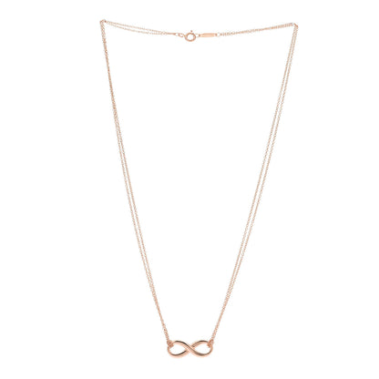 Tiffany 18K Rose Gold Infinity Double Chain Pendant Necklace 3 of 6