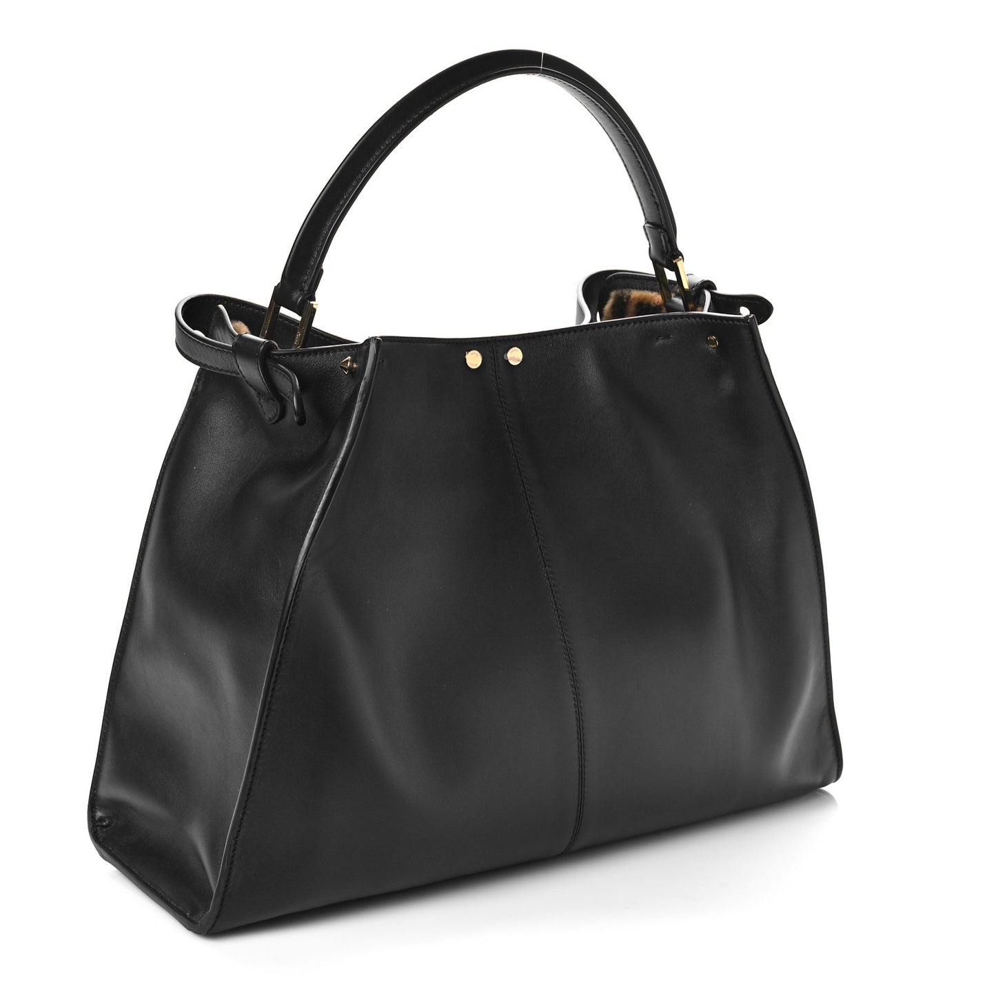 Vitello Seta Shearling FF 1974 Large Peekaboo X-Lite Black