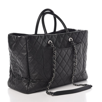 Chanel Caviar Quilted Large Coco Handle Shopping Tote Black 3 of 9