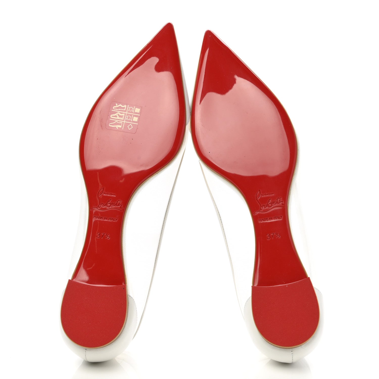 Christian Louboutin Kid Rete Galativi Flats 37.5 Version Bianco 5 of 11