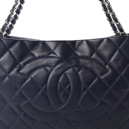 Chanel Caviar Quilted Expandable Zip Shoulder Bag Blue 10 of 10
