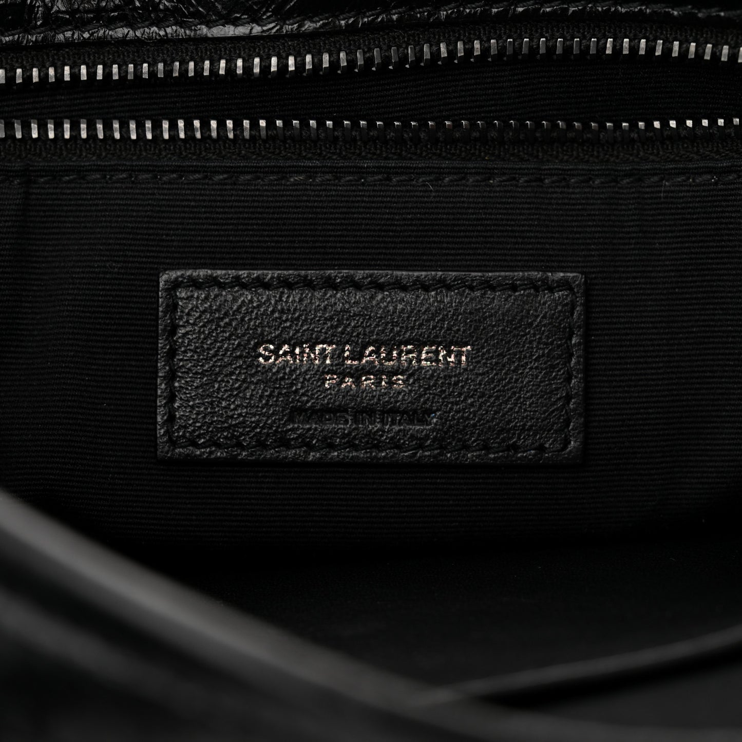 Crinkled Calfskin Matelasse Monogram Medium Niki Chain Satchel Black