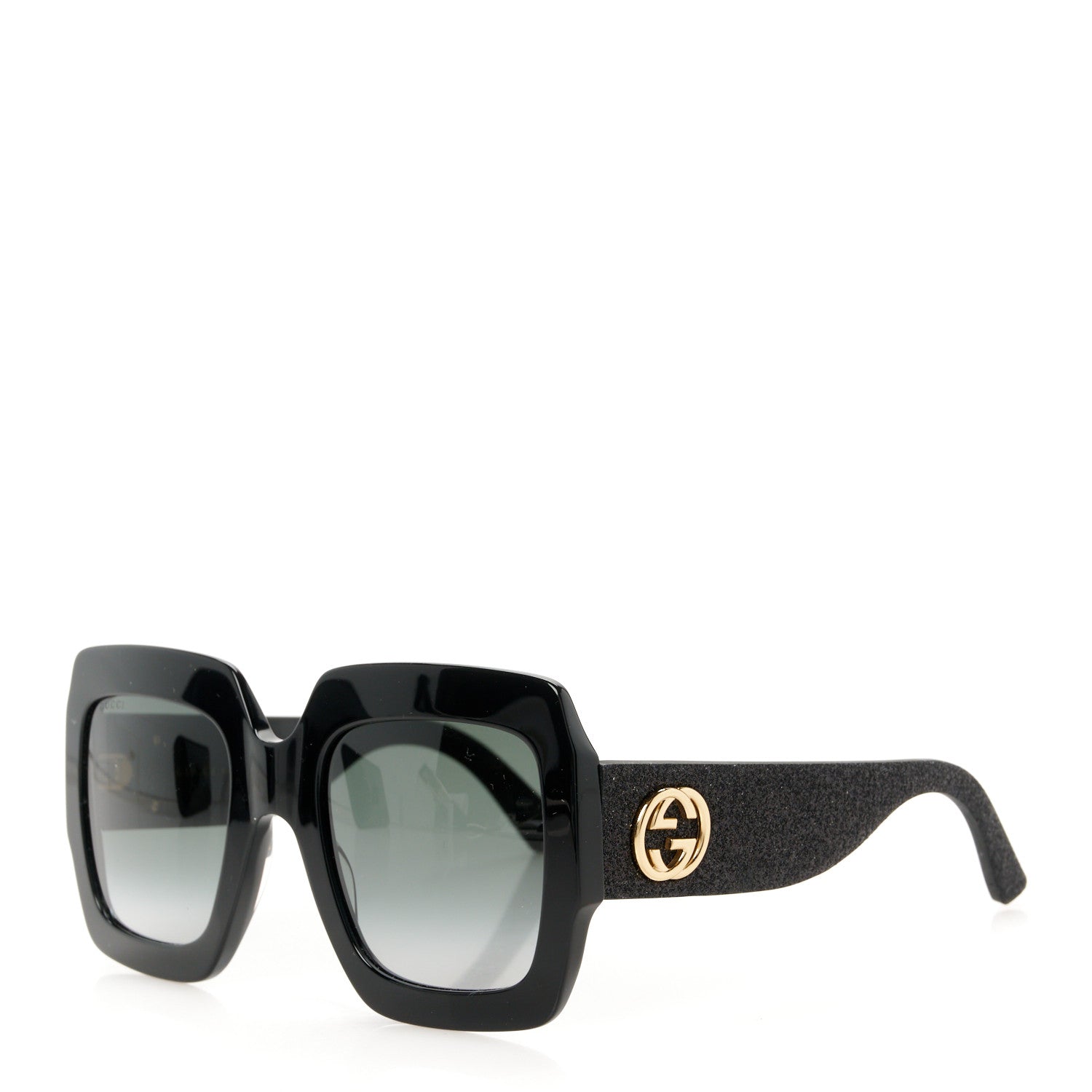 Gucci Square Frame Glitter GG0102S Sunglasses Black 1 of 8