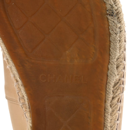 Chanel Lambskin CC Espadrilles 41 Beige Black 8 of 10
