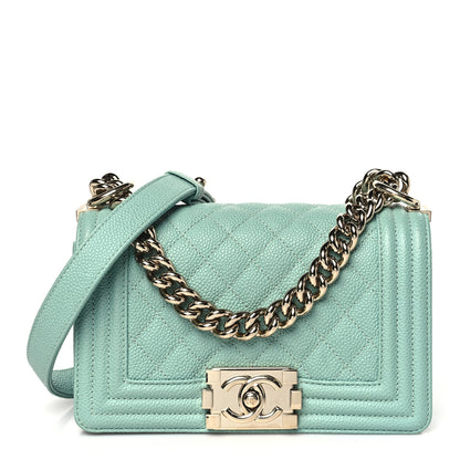 Chanel Caviar Quilted Small Boy Flap Light Blue 1 of 10