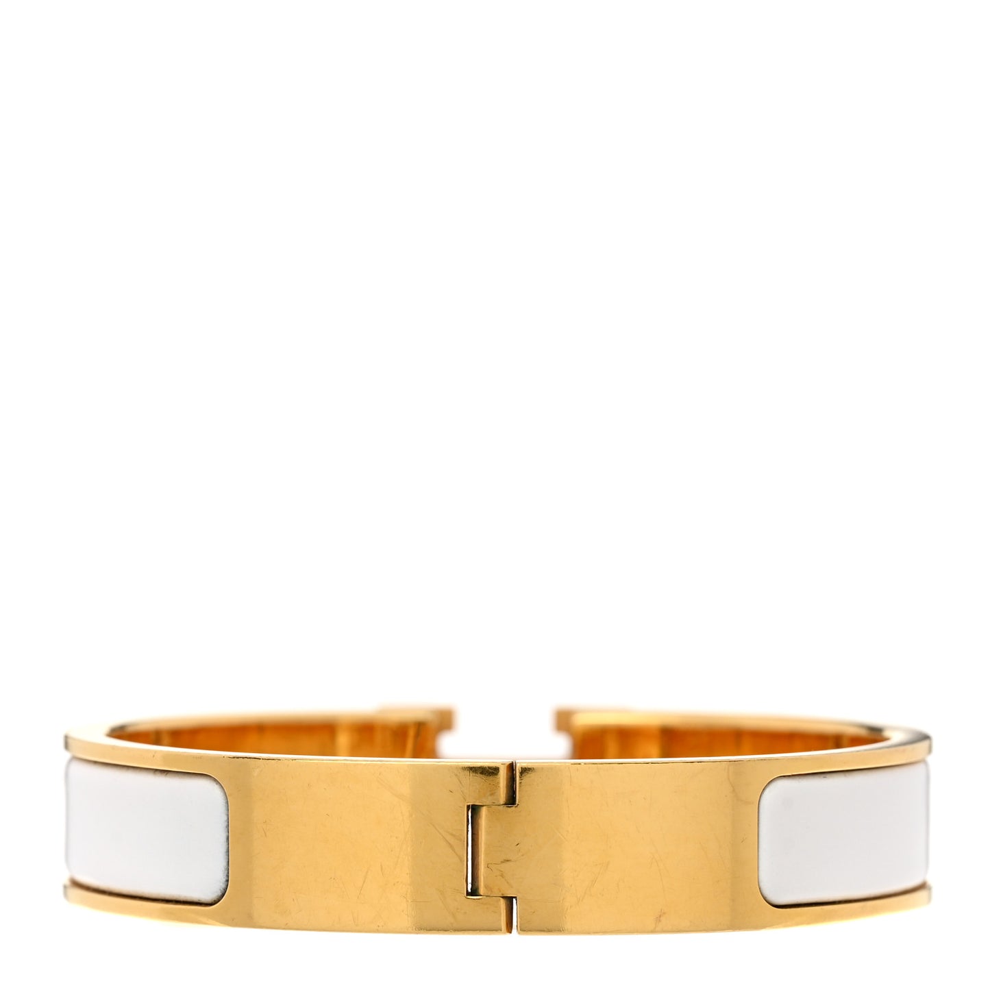 Enamel Narrow Clic Clac H Bracelet PM White