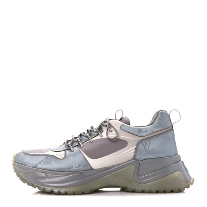 Louis Vuitton Technical Mesh Metallic Monogram Mens Run Away Pulse Sneakers 10.5 Grey 1 of 10