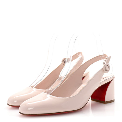 Christian Louboutin Patent So Jane Sling 55 Pump 37 Leche 4 of 9
