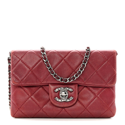 Chanel Lambskin Quilted Mini Mineral Nights Flap Crossbody Bag Dark Red 1 of 12