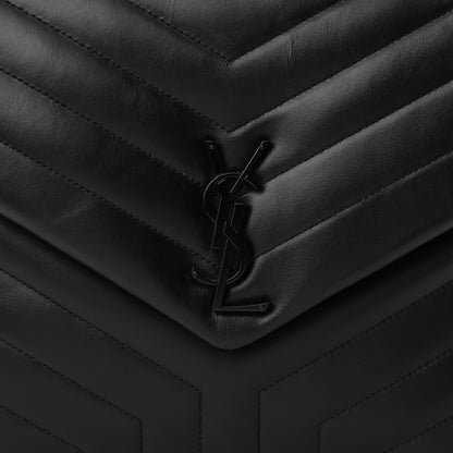 Saint Laurent Calfskin Y Quilted Monogram Large Loulou Chain Satchel Black 7 of 9