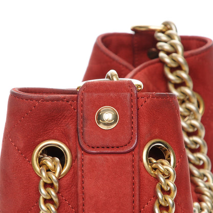 Chanel Suede Calfskin Small On My Shoulder Drawstring Bag Red 9 of 11
