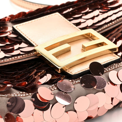 Fendi Satin Paillettes Catalan Mirror Mini Baguette 1997 Antico Rame 9 of 11