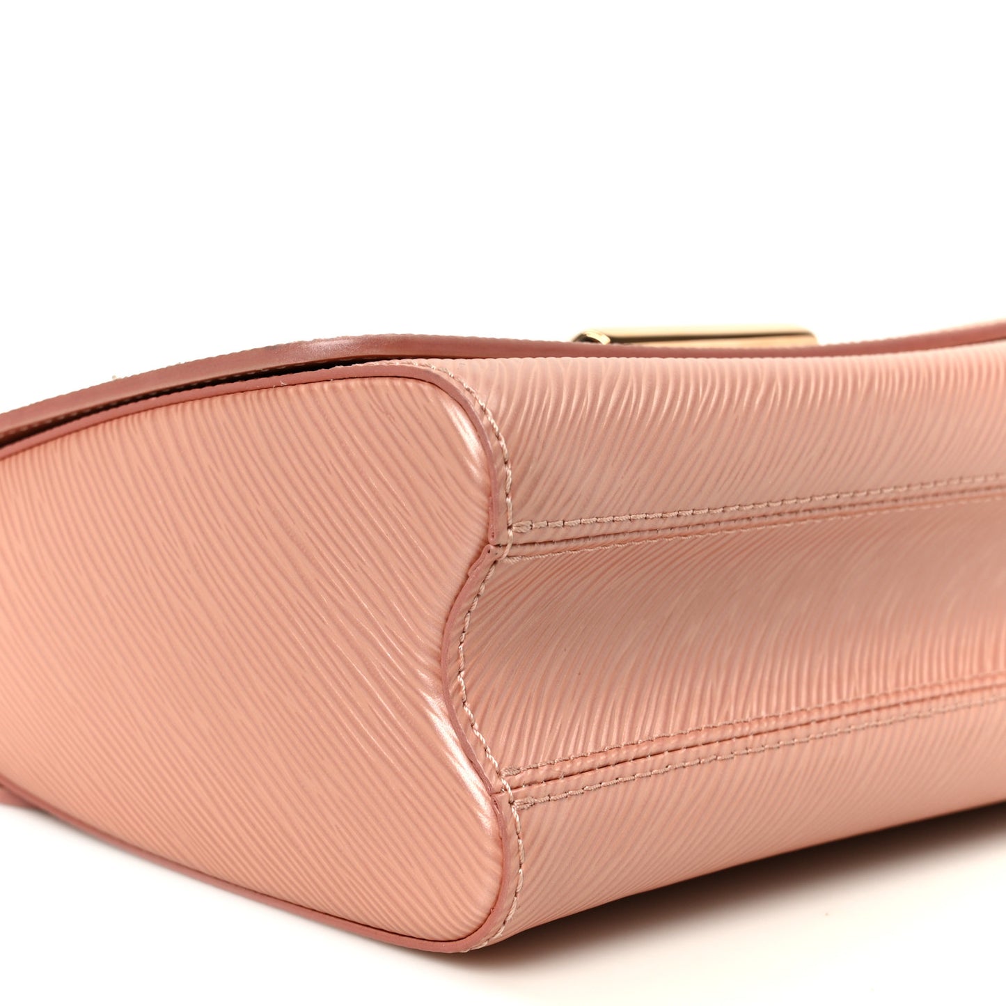 Metallic Epi Twist Shoulder Bag MM Rose Blossom Pink