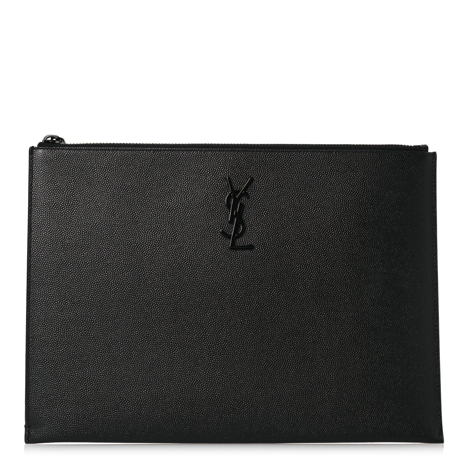 Saint Laurent Grain De Poudre Monogram Monochrome iPad Case Black 1 of 9