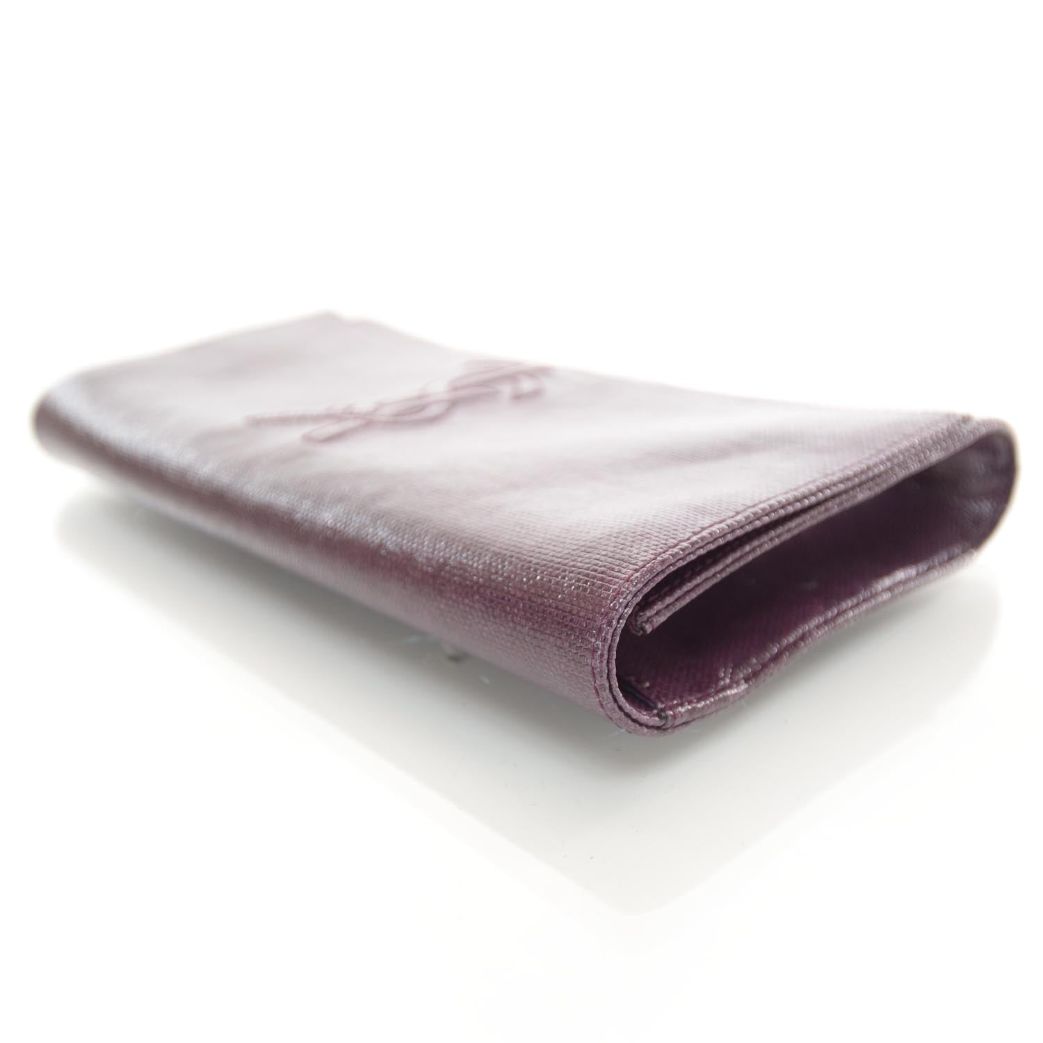 Saint Laurent Textured Large Belle de Jour Clutch Prune 3 of 7