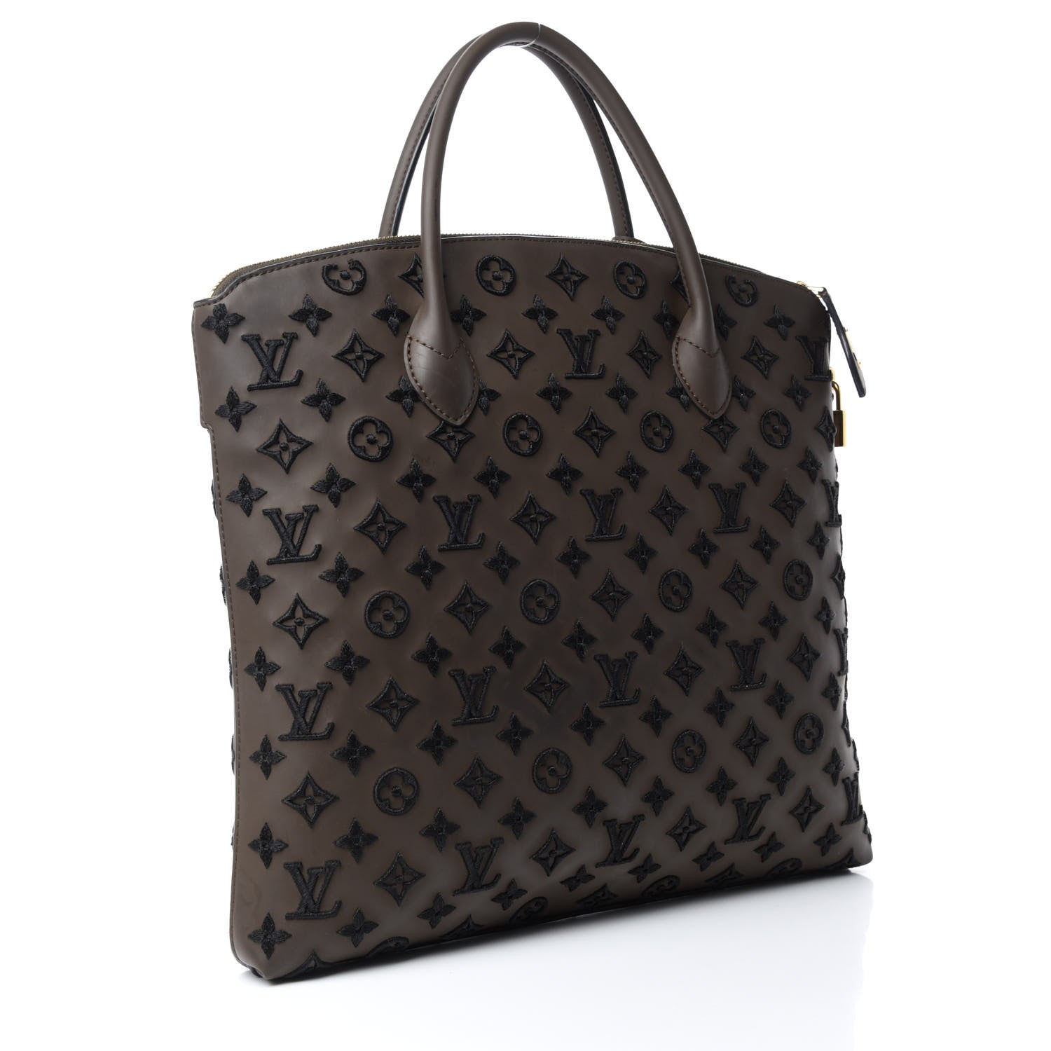 Louis Vuitton Monogram Addiction Vertical Lockit MM Brown 3 of 12