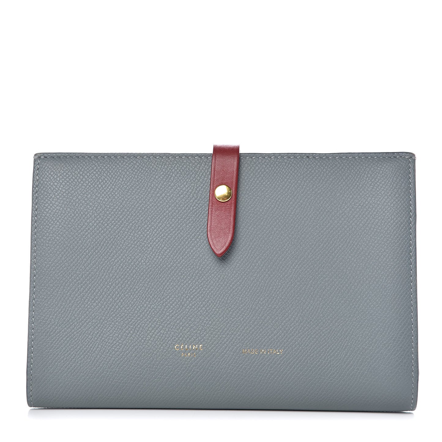 Grained Calfskin Large Multifunction Strap Wallet Storm