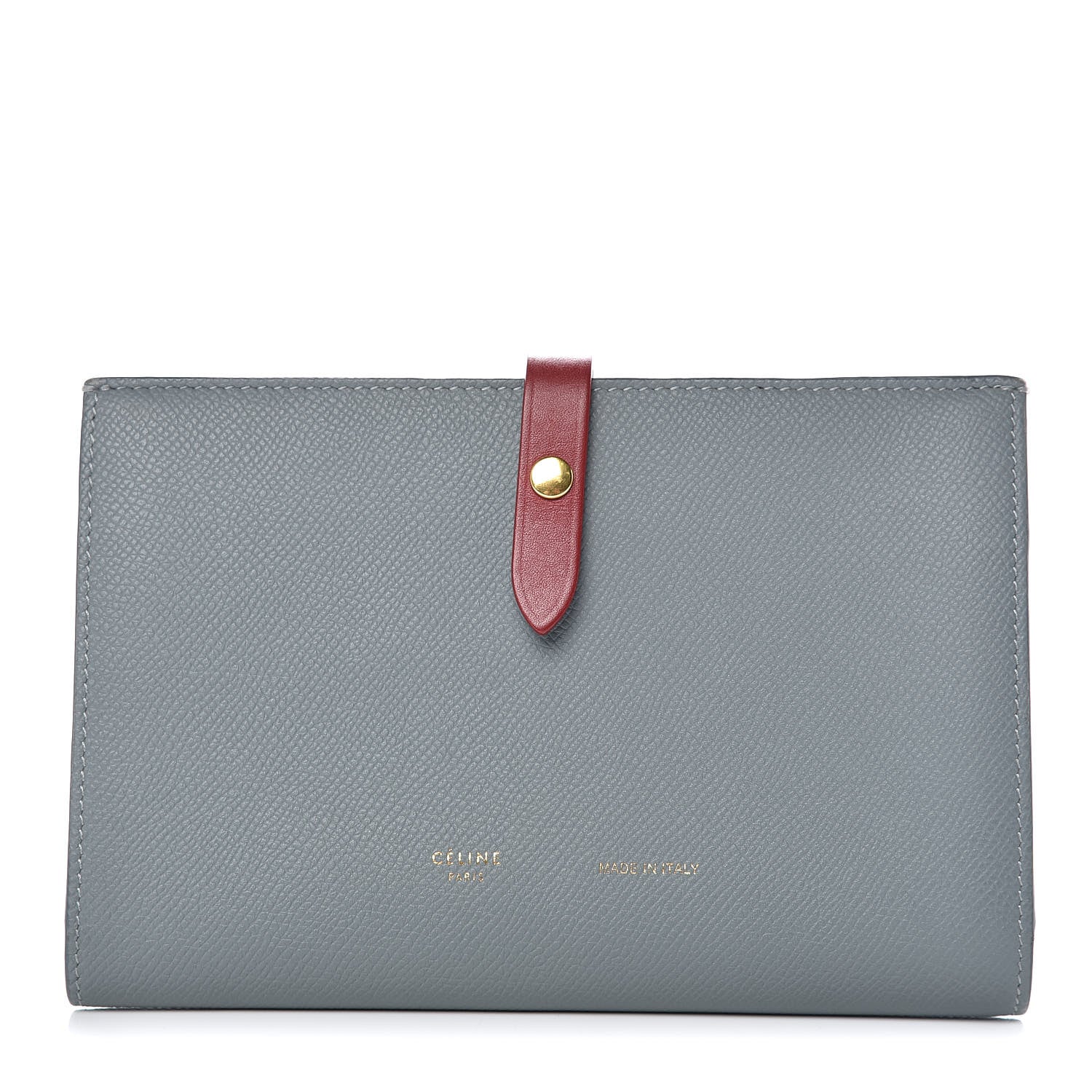 Celine Grained Calfskin Large Multifunction Strap Wallet Storm 1 of 6