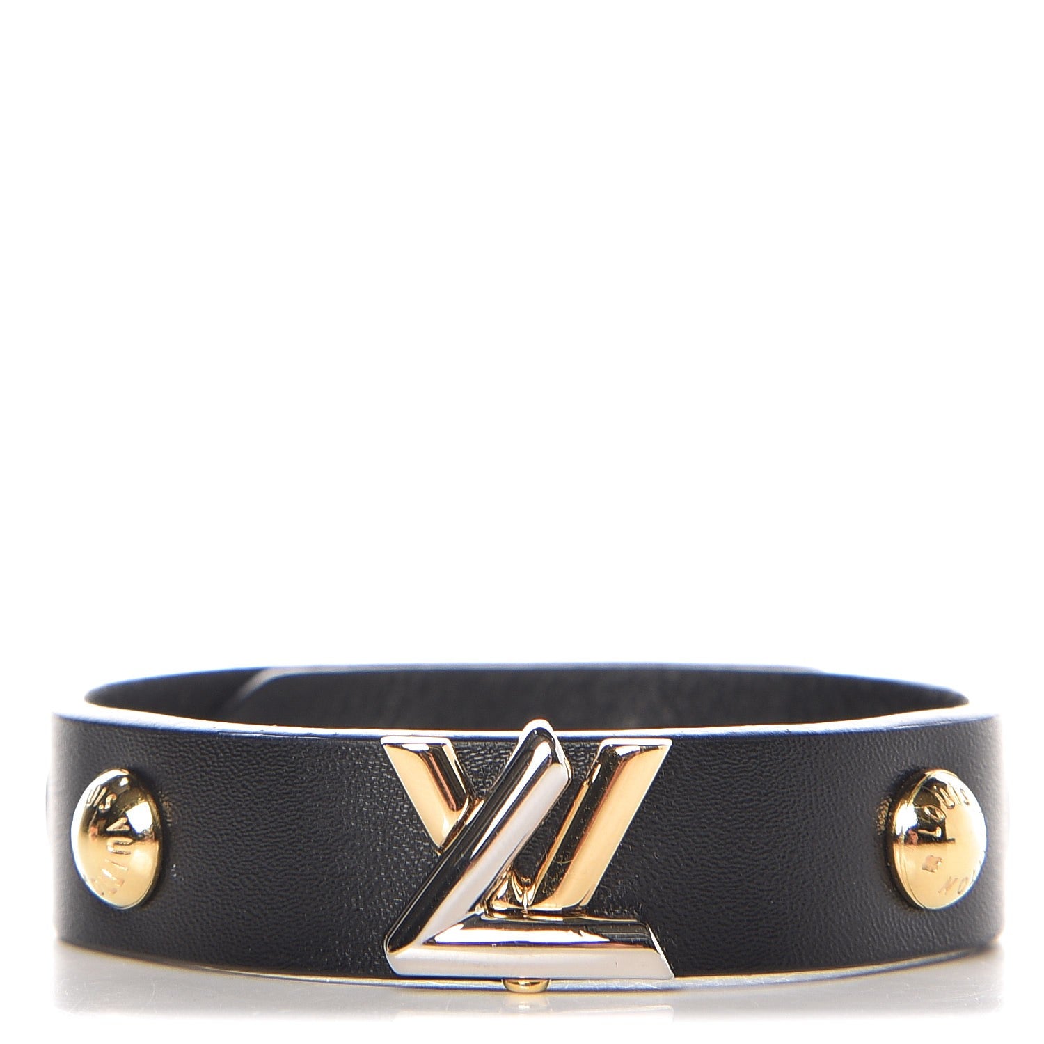 Louis Vuitton Calfskin Twist Bracelet 17 Black 1 of 12