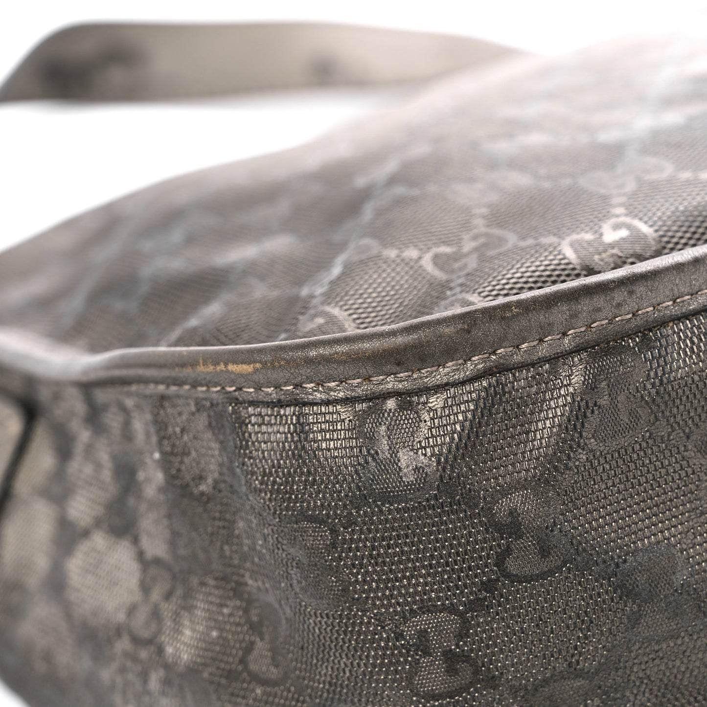 Imprime Monogram Medium Double Buckle Flap Messenger Bag Pewter