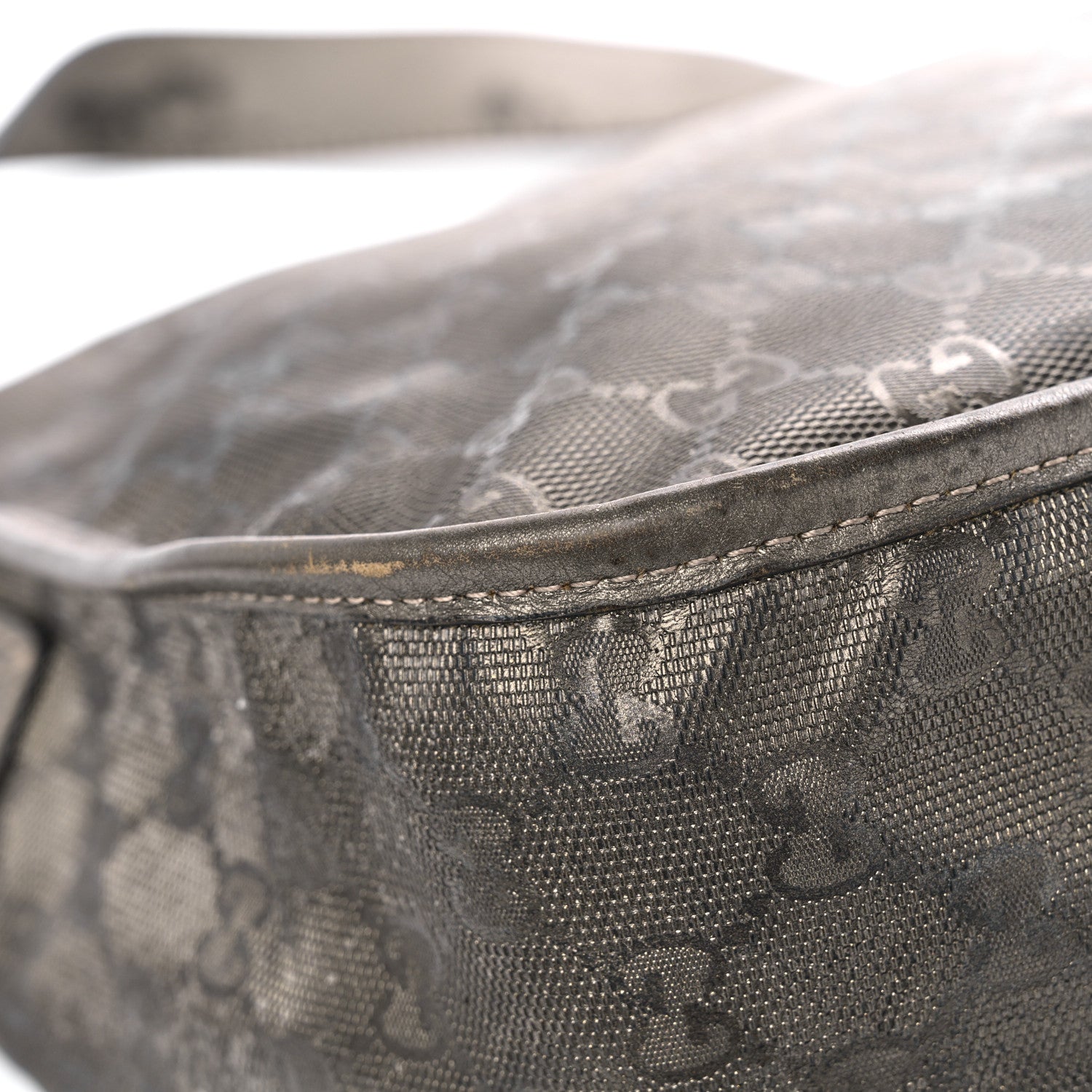 Gucci Imprime Monogram Medium Double Buckle Flap Messenger Bag Pewter 11 of 18