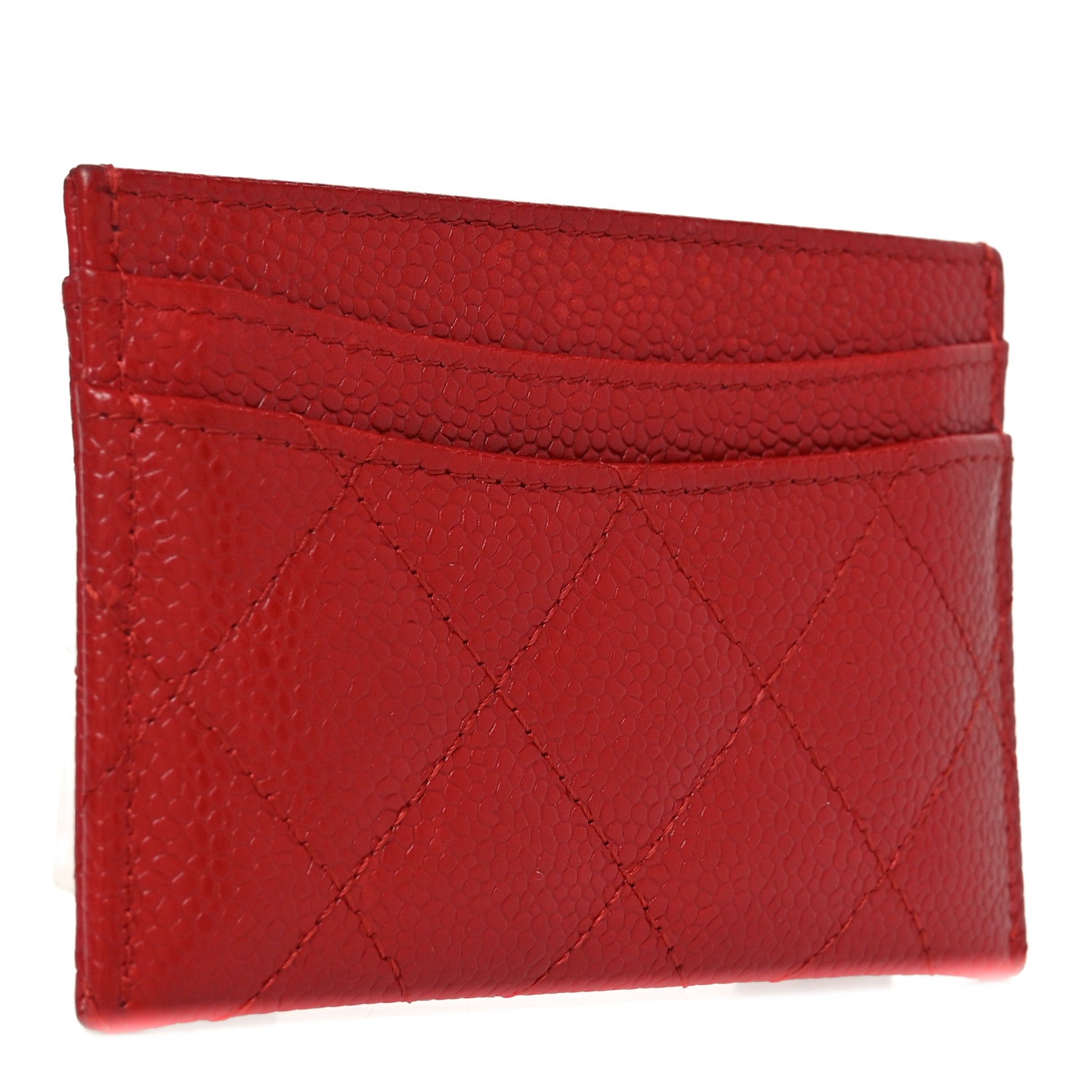 Chanel Caviar Quilted Card Holder Red 3 of 11