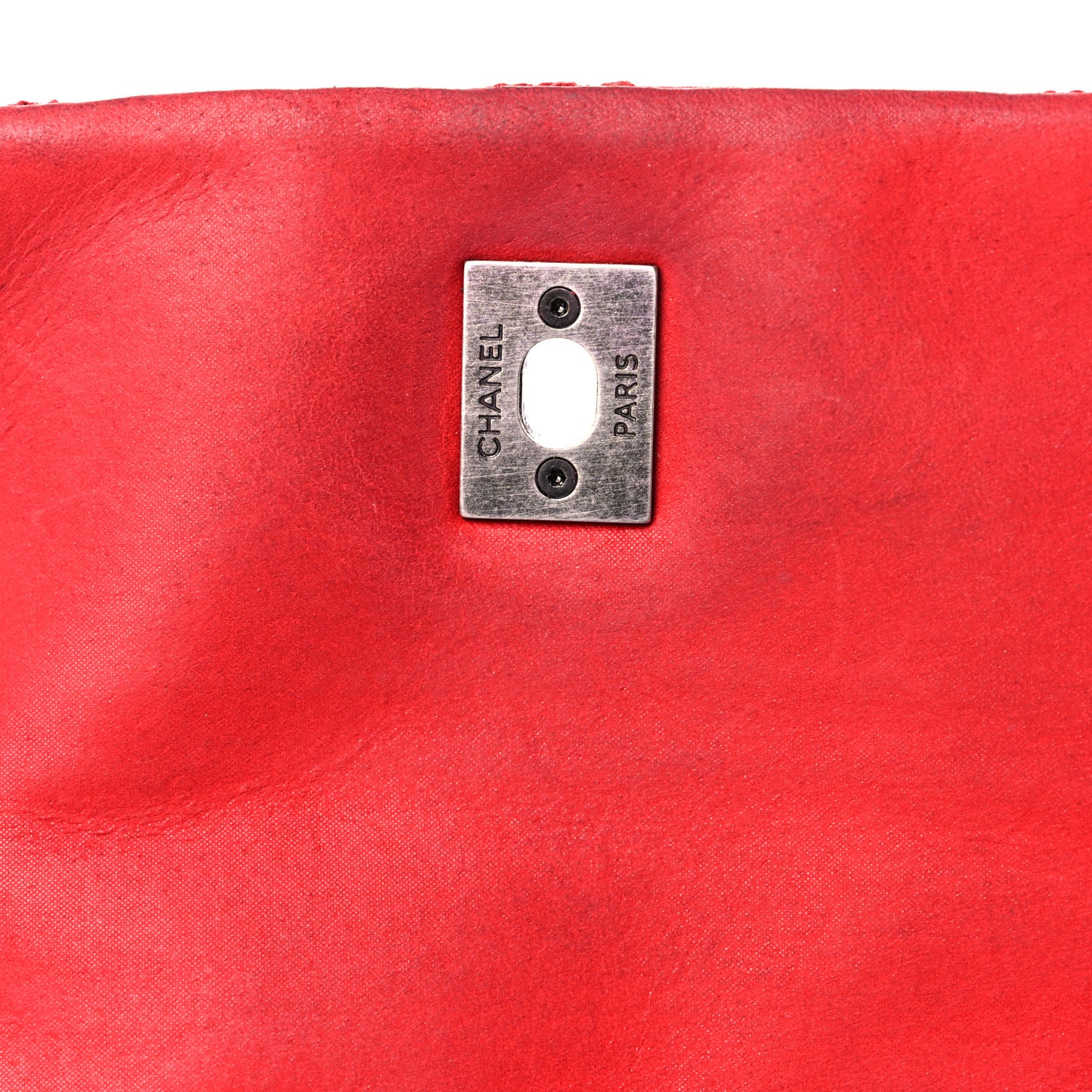 Iridescent Calfskin Diamond Stitch Small Flap Red